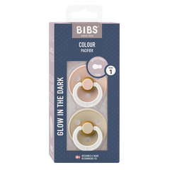 BIBS Glow Night Soother / Pacifier 2 Pack Size 1 (0-6 months)