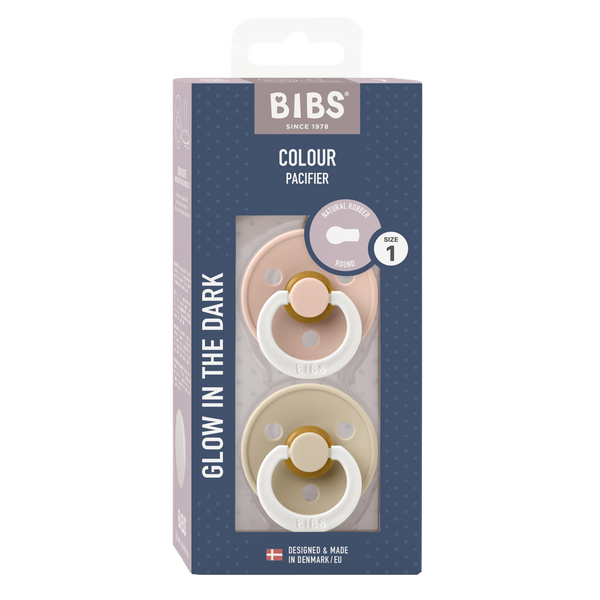 BIBS Glow Night Soother / Pacifier 2 Pack Size 1 (0-6 months)