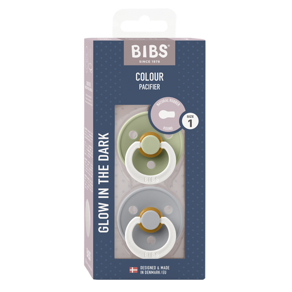 BIBS Glow Night Soother / Pacifier 2 Pack Size 1 (0-6 months)