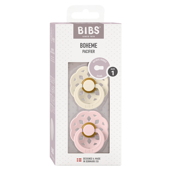 BIBS Boheme Latex Pacifiers - 2 Pack Size 1 (0-6 months)