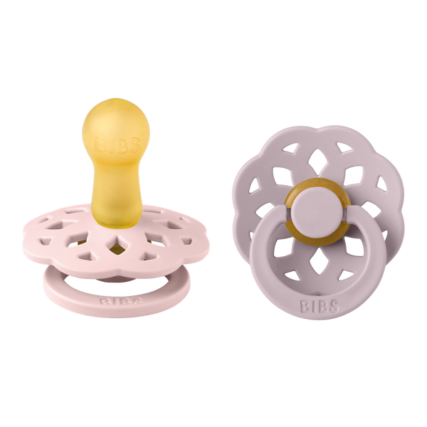 BIBS Boheme Latex Pacifiers - 2 Pk Size 2 (6-18 months) - Blossom/Dusky Lilac
