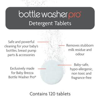 Baby Brezza Detergent Tablets For Bottle Washer Pro - 120 Tablets