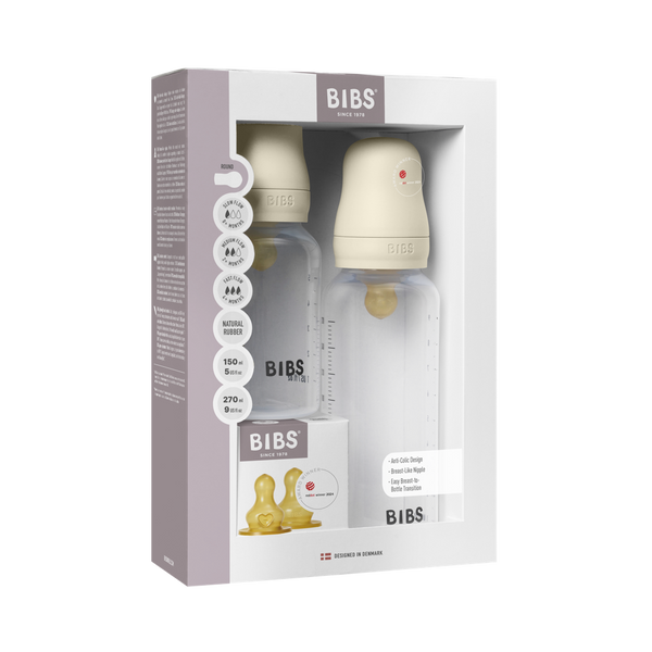 BIBS Baby BPA-Free PP Bottle Grow and Flow set 150ml/270ml Latex - Ivory