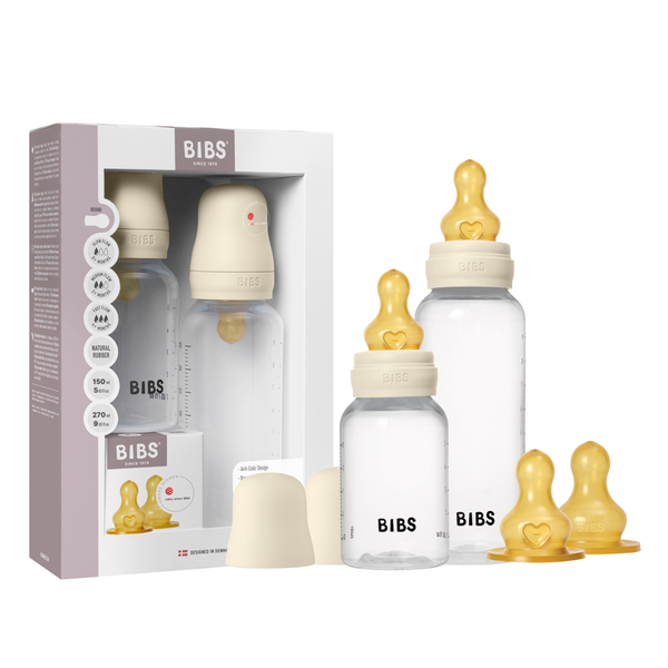 BIBS Baby BPA-Free PP Bottle Grow and Flow set 150ml/270ml Latex - Ivory