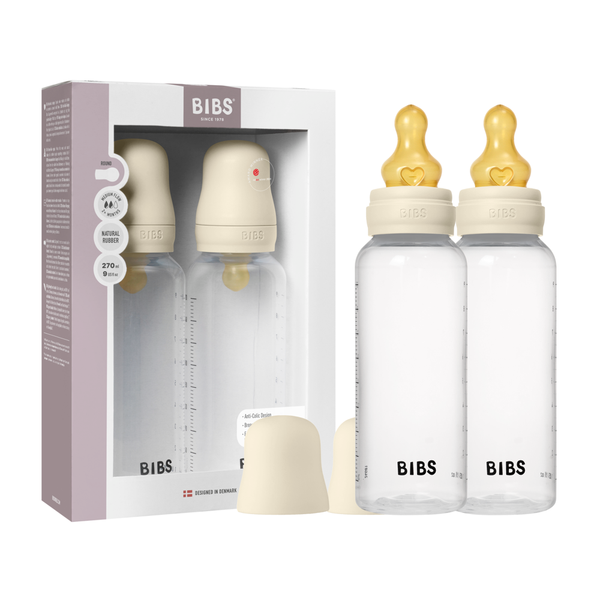 BIBS Baby BPA-Free PP Bottle Grow and Flow set 270ml 2Pk Latex - Ivory