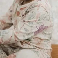 Lil&Izzy Zip Baby Grow – Oatmeal Autumn Trail