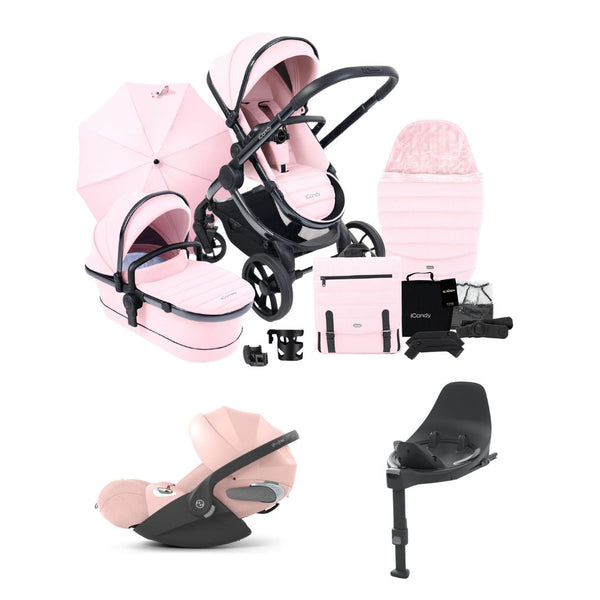 iCandy Peach 7 Blush Complete Bundle with Cybex Cloud T Peach Pink and Base T