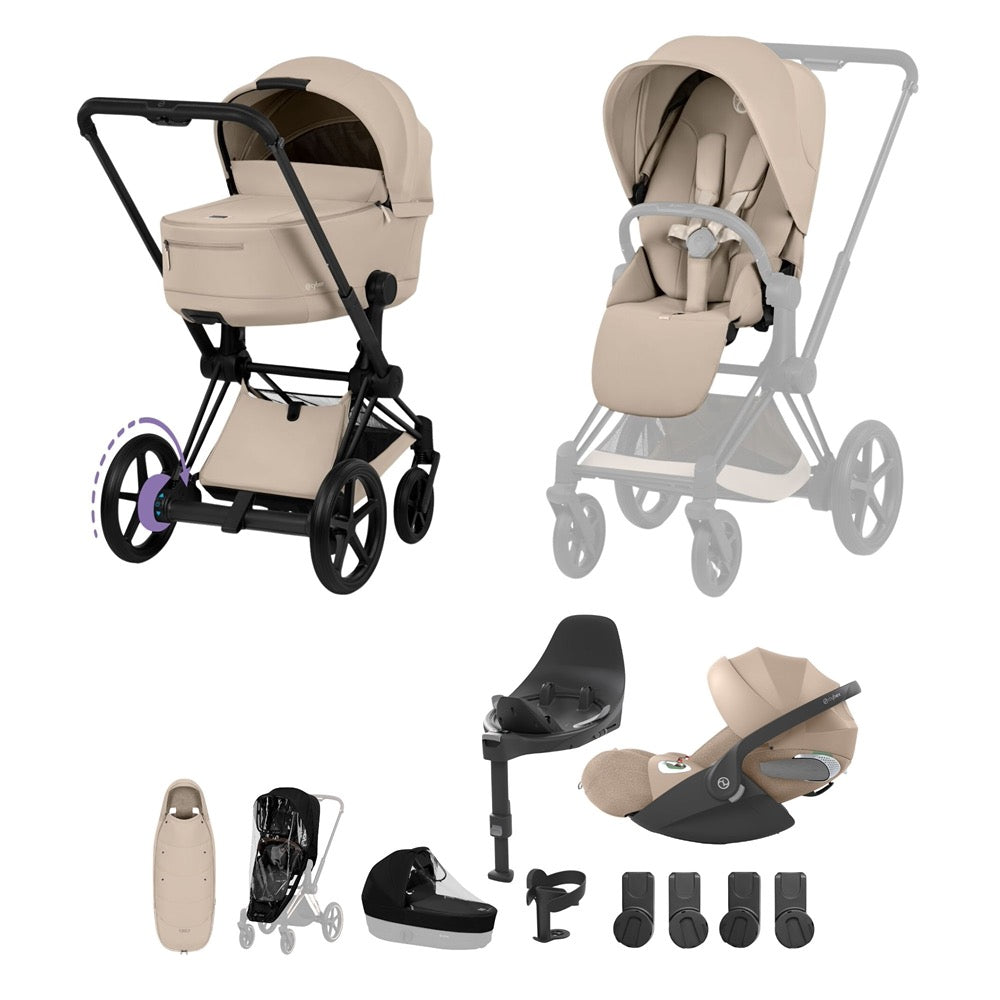 cybex priam ferrari silver grey Cybex e-Priam 5 Comfort Pushchair & Foldable Carrycot Ultimate Accesso–  Baby Moon Baby Shop
