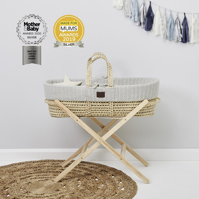 The Little Green Sheep Natural Knitted Moses Basket Mattress Baby Moon Baby Shop