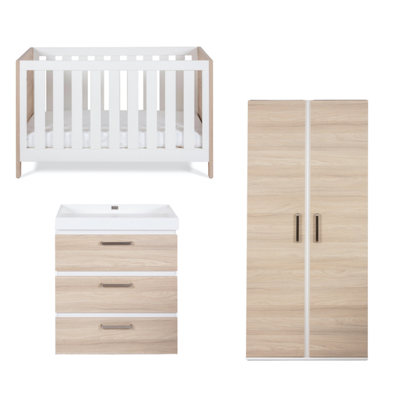 Silver Cross Finchley 3 Piece Furniture Set with Cotbed, Dresser & Wardrobe