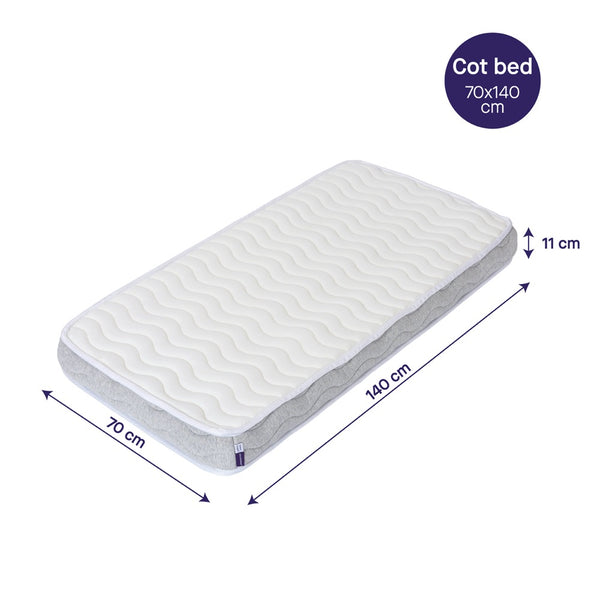 Clevamama Premium Deluxe ClevaFoam® Pocket Sprung Mattress Cot Bed (140 x 70)