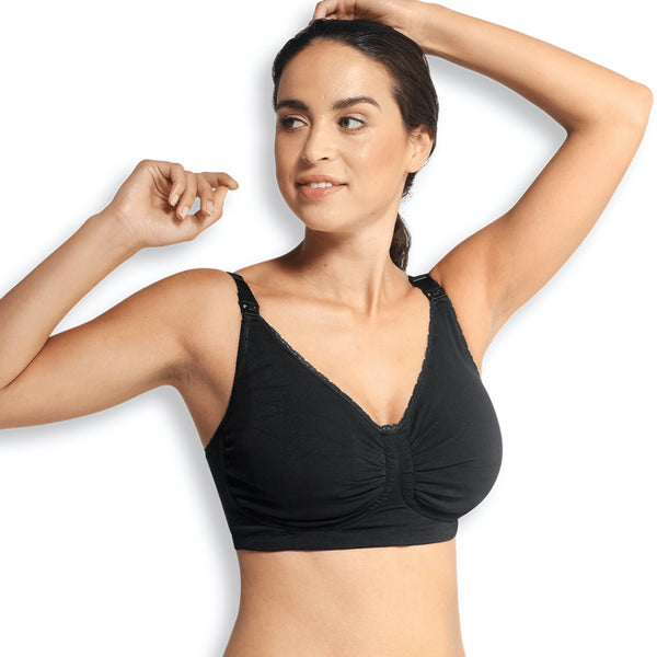 Carriwell Maternity & Nursing Bra with Padded  Carri-Gel support  - Black