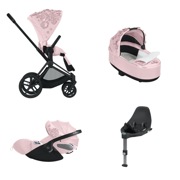 Cybex Priam Simply Flowers Travel Bundle - Blush Pink