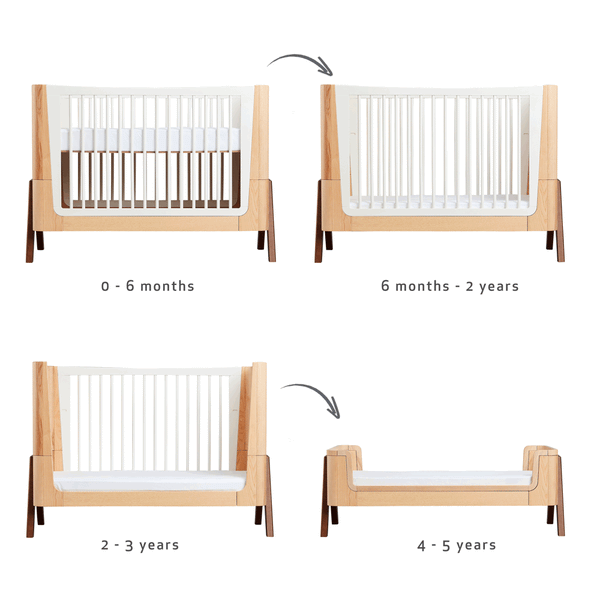 Gaia Baby Hera Complete Sleep Cot-Bed: Natural / Walnut