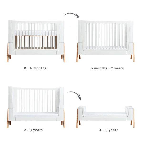 Gaia Baby Hera Complete Sleep Cot-Bed: Scandi White & Natural