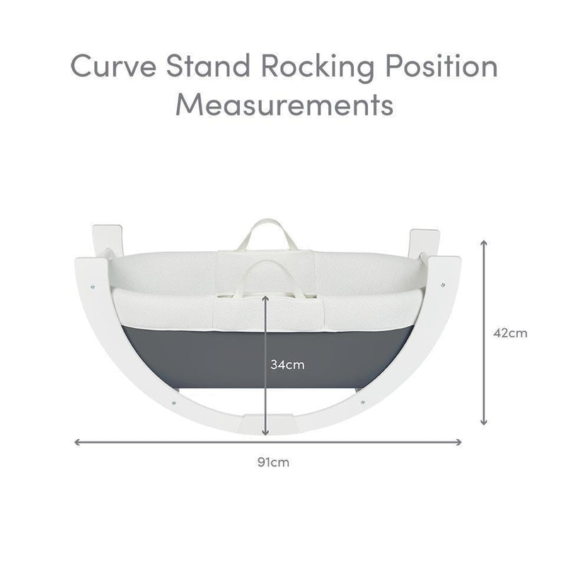 Dreami Moses Basket with Curve Stand White Base