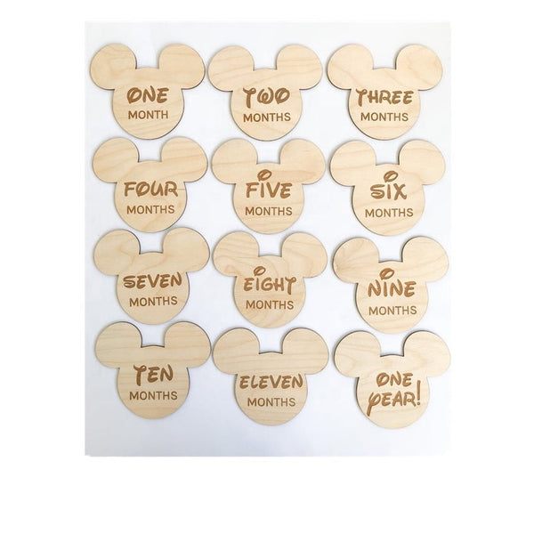 Hallie & Harlow Mickey Mouse Milestone Plaques